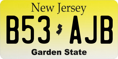 NJ license plate B53AJB