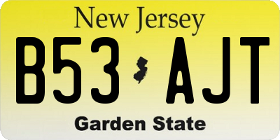 NJ license plate B53AJT