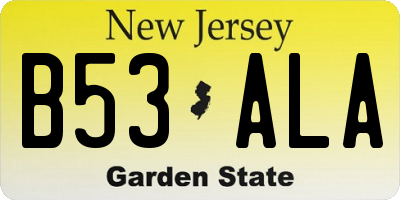 NJ license plate B53ALA