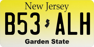 NJ license plate B53ALH