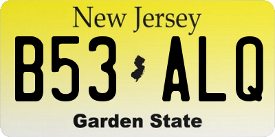NJ license plate B53ALQ