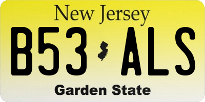NJ license plate B53ALS