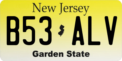 NJ license plate B53ALV