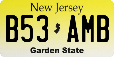 NJ license plate B53AMB