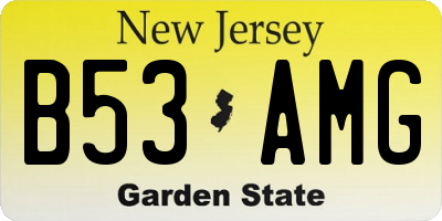 NJ license plate B53AMG