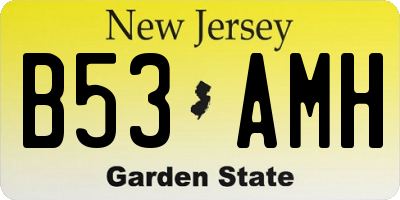 NJ license plate B53AMH
