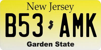 NJ license plate B53AMK