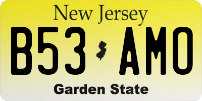 NJ license plate B53AMO