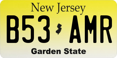 NJ license plate B53AMR