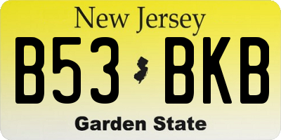 NJ license plate B53BKB