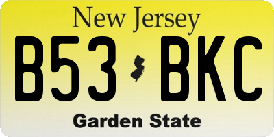 NJ license plate B53BKC