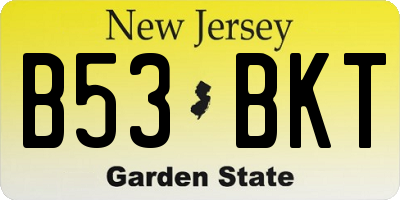 NJ license plate B53BKT