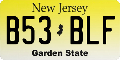NJ license plate B53BLF