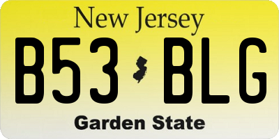 NJ license plate B53BLG