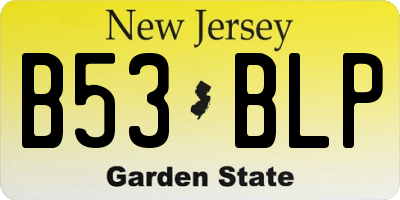 NJ license plate B53BLP