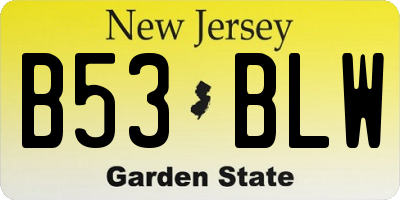 NJ license plate B53BLW