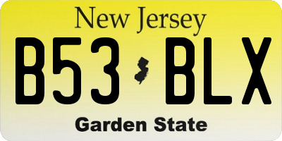 NJ license plate B53BLX