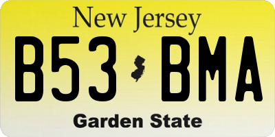 NJ license plate B53BMA