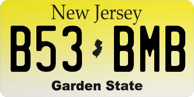 NJ license plate B53BMB