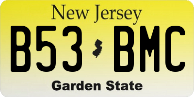 NJ license plate B53BMC