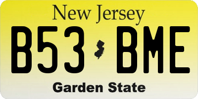 NJ license plate B53BME