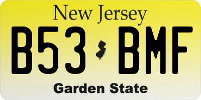 NJ license plate B53BMF