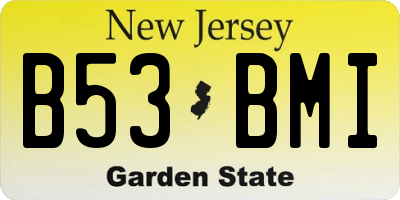 NJ license plate B53BMI
