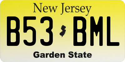 NJ license plate B53BML