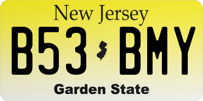 NJ license plate B53BMY