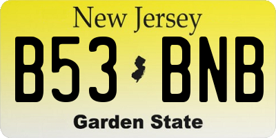 NJ license plate B53BNB