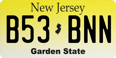NJ license plate B53BNN