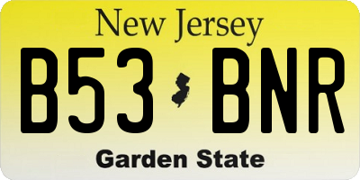 NJ license plate B53BNR