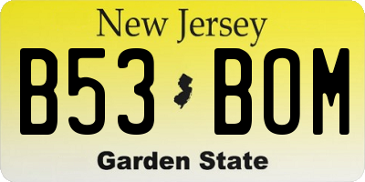 NJ license plate B53BOM