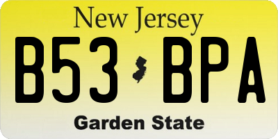 NJ license plate B53BPA