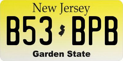 NJ license plate B53BPB
