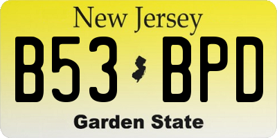 NJ license plate B53BPD