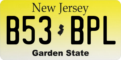 NJ license plate B53BPL