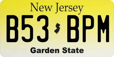 NJ license plate B53BPM