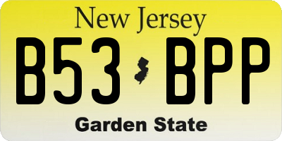 NJ license plate B53BPP