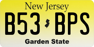 NJ license plate B53BPS