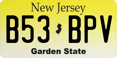 NJ license plate B53BPV