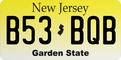 NJ license plate B53BQB