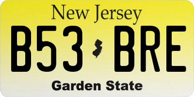 NJ license plate B53BRE