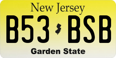 NJ license plate B53BSB