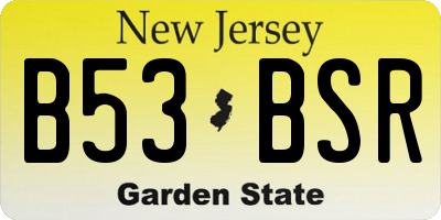 NJ license plate B53BSR