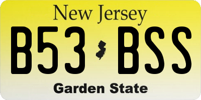NJ license plate B53BSS