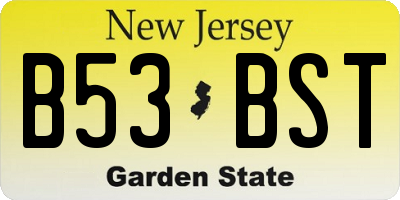 NJ license plate B53BST