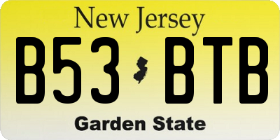 NJ license plate B53BTB