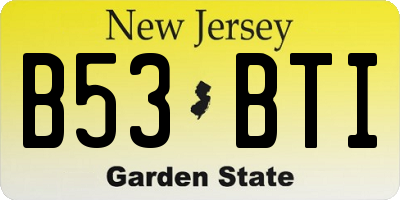 NJ license plate B53BTI