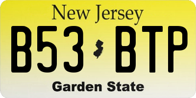 NJ license plate B53BTP